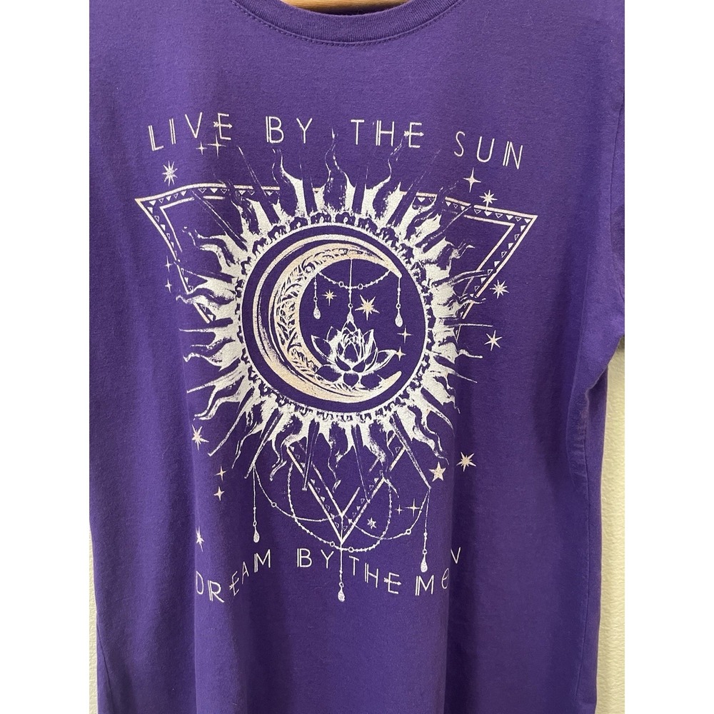 Celestial Purple Sun & Moon T-shirt Boho Hippie Witchy Grunge Size M/L - Picture 2 of 4